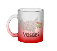 Fabulous Mug en Verre Rouge - Vosges 88 Département Epinal Carte Ancienne Rare