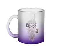 Fabulous Mug en Verre Violet - Corse Département Ile France Bastia Carte Ancienne Rare
