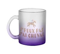 Fabulous Mug en Verre Violet - J'Peux Pas J'ai Cheval Equitation Poney
