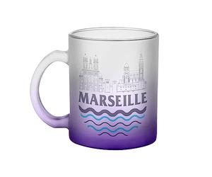 Fabulous Mug en Verre Violet - Marseille Minimalist France Ville Pastis OM