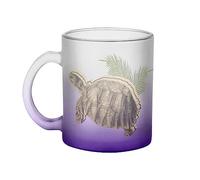 Fabulous Mug en Verre Violet - Tortue Tropique Plage Minimaliste Biologie Illustration Ancienne