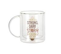 Fabulous Mug Verre Double Paroi - A Strong, Dark Storm Heading Our Way Coffee - Tasse a Cafe et The Isotherme 330ml Effet Suspendu Anti-Brulure Imprime en France