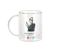 Fabulous Mug Verre Double Paroi - Agent Smith Social Network Dating Love - Tasse a Cafe et The Isotherme 330ml Effet Suspendu Anti-Brulure Imprime en France