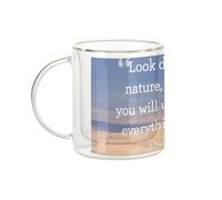 Fabulous Mug Verre Double Paroi - Albert Einstein Look Deep Citation Inspirante Motivation - Tasse a Cafe et The Isotherme 330ml Effet Suspendu Anti-Brulure Imprime en France
