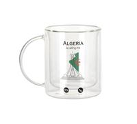 Fabulous Mug Verre Double Paroi - Algeria Is Calling Me Flag Memorial - Tasse a Cafe et The Isotherme 330ml Effet Suspendu Anti-Brulure Imprime en France