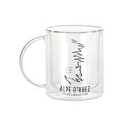 Fabulous Mug Verre Double Paroi - Alpe d'Huez Greatest Climb Vélo France Montagne Tour - Tasse a Cafe et The Isotherme 330ml Effet Suspendu Anti-Brulure Imprime en France