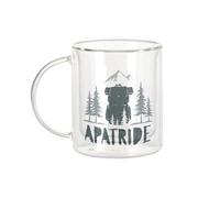 Fabulous Mug Verre Double Paroi - Apatride Backpack backpacker Forêt Voyage - Tasse a Cafe et The Isotherme 330ml Effet Suspendu Anti-Brulure Imprime en France