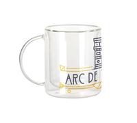 Fabulous Mug Verre Double Paroi - Arc de Triomphe Paris France Monument Style Luxe - Tasse a Cafe et The Isotherme 330ml Effet Suspendu Anti-Brulure Imprime en France