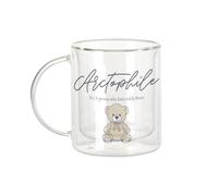 Fabulous Mug Verre Double Paroi - Arctophile Teddy Bear Teddy Bear Collector - Tasse a Cafe et The Isotherme 330ml Effet Suspendu Anti-Brulure Imprime en France