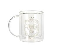Fabulous Mug Verre Double Paroi - Aries Sign Astrology Cartomancy Celestial Astral Forecast Tarot - Tasse a Cafe et The Isotherme 330ml Effet Suspendu Anti-Brulure Imprime en France