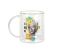 Fabulous Mug Verre Double Paroi - Artwork In progress Marilyn Pop Art 60's - Tasse a Cafe et The Isotherme 330ml Effet Suspendu Anti-Brulure Imprime en France