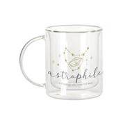 Fabulous Mug Verre Double Paroi - Astrophile Night Sky Gypsy Star Astres - Tasse a Cafe et The Isotherme 330ml Effet Suspendu Anti-Brulure Imprime en France