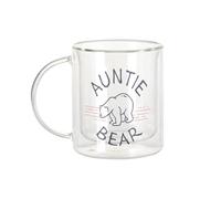 Fabulous Mug Verre Double Paroi - Auntie Bear Family Cute Animal - Tasse a Cafe et The Isotherme 330ml Effet Suspendu Anti-Brulure Imprime en France