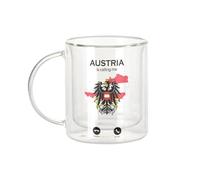 Fabulous Mug Verre Double Paroi - Austria Is Calling Me Flag Vienna Culture - Tasse a Cafe et The Isotherme 330ml Effet Suspendu Anti-Brulure Imprime en France
