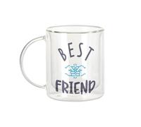 Fabulous Mug Verre Double Paroi - Best Friend Meilleur Copain Fils Amitié Copain BFF - Tasse a Cafe et The Isotherme 330ml Effet Suspendu Anti-Brulure Imprime en France