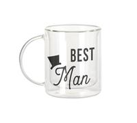 Fabulous Mug Verre Double Paroi - Best Man Hat Married Gentleman - Tasse a Cafe et The Isotherme 330ml Effet Suspendu Anti-Brulure Imprime en France