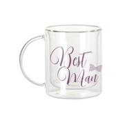 Fabulous Mug Verre Double Paroi - Best Man Wedding Marriage Calligraphy - Tasse a Cafe et The Isotherme 330ml Effet Suspendu Anti-Brulure Imprime en France