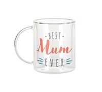 Fabulous Mug Verre Double Paroi - Best Mum Ever Mother Mother Family - Tasse a Cafe et The Isotherme 330ml Effet Suspendu Anti-Brulure Imprime en France