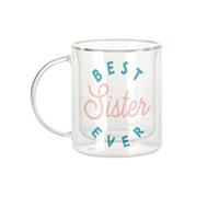 Fabulous Mug Verre Double Paroi - Best Sister Ever Family Sister - Tasse a Cafe et The Isotherme 330ml Effet Suspendu Anti-Brulure Imprime en France
