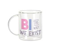 Fabulous Mug Verre Double Paroi - Bi The way We Exist LGBTQ+ Gay Lesbien Bi Trans - Tasse a Cafe et The Isotherme 330ml Effet Suspendu Anti-Brulure Imprime en France