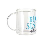 Fabulous Mug Verre Double Paroi - Big Sister Shark Family Fish Sea Cute - Tasse a Cafe et The Isotherme 330ml Effet Suspendu Anti-Brulure Imprime en France