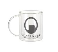 Fabulous Mug Verre Double Paroi - Black Mesa Research Facility Geek Jeux Video Serie Film - Tasse a Cafe et The Isotherme 330ml Effet Suspendu Anti-Brulure Imprime en France