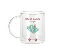 Fabulous Mug Verre Double Paroi - Board Games Is Calling Me Leisure Home - Tasse a Cafe et The Isotherme 330ml Effet Suspendu Anti-Brulure Imprime en France