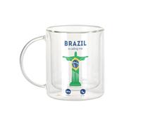 Fabulous Mug Verre Double Paroi - Brazil Is Calling Me Christ the Redeemer Rio Travel - Tasse a Cafe et The Isotherme 330ml Effet Suspendu Anti-Brulure Imprime en France