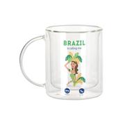 Fabulous Mug Verre Double Paroi - Brazil Is Calling Me Rio Carnival Sun Party - Tasse a Cafe et The Isotherme 330ml Effet Suspendu Anti-Brulure Imprime en France