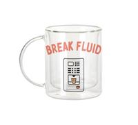 Fabulous Mug Verre Double Paroi - Break Fluid Work Coffee Machine Break - Tasse a Cafe et The Isotherme 330ml Effet Suspendu Anti-Brulure Imprime en France
