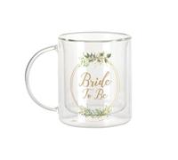 Fabulous Mug Verre Double Paroi - Bride To Be Wedding Bride Flower Circle - Tasse a Cafe et The Isotherme 330ml Effet Suspendu Anti-Brulure Imprime en France