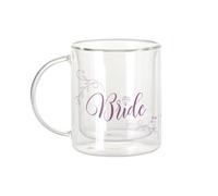 Fabulous Mug Verre Double Paroi - Bride Wedding Bride Calligraphy - Tasse a Cafe et The Isotherme 330ml Effet Suspendu Anti-Brulure Imprime en France