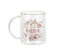 Fabulous Mug Verre Double Paroi - Bride Wedding Bride Flower Bouquet - Tasse a Cafe et The Isotherme 330ml Effet Suspendu Anti-Brulure Imprime en France