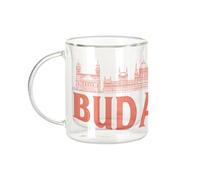 Fabulous Mug Verre Double Paroi - Budapest Minimalist Voyage Hongrie Tourisme - Tasse a Cafe et The Isotherme 330ml Effet Suspendu Anti-Brulure Imprime en France