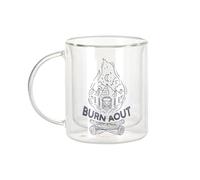 Fabulous Mug Verre Double Paroi - Burn Aout Feu de Camp Voyage Camping Vacance - Tasse a Cafe et The Isotherme 330ml Effet Suspendu Anti-Brulure Imprime en France