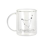 Fabulous Mug Verre Double Paroi - Capricorn Sign Astrology Star Divination Constellation Minimalist - Tasse a Cafe et The Isotherme 330ml Effet Suspendu Anti-Brulure Imprime en France