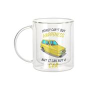 Fabulous Mug Verre Double Paroi - Car - Money Can't Buy Happiness Tasse a Cafe et The Isotherme 330ml Effet Suspendu Anti-Brulure Imprime en France