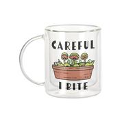 Fabulous Mug Verre Double Paroi - Careful I Bite Venus Trap Fly Plants Pot Gardening - Tasse a Cafe et The Isotherme 330ml Effet Suspendu Anti-Brulure Imprime en France