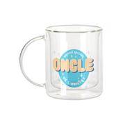 Fabulous Mug Verre Double Paroi - Certifié meilleur Oncle de l'univers Cercle Famille Oncle - Tasse a Cafe et The Isotherme 330ml Effet Suspendu Anti-Brulure Imprime en France