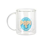 Fabulous Mug Verre Double Paroi - Certifié meilleur Papi de l'univers Cercle Grand père Famille - Tasse a Cafe et The Isotherme 330ml Effet Suspendu Anti-Brulure Imprime en France
