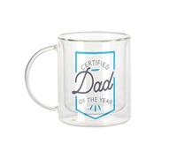 Fabulous Mug Verre Double Paroi - Certified Dad of the Year Father Family - Tasse a Cafe et The Isotherme 330ml Effet Suspendu Anti-Brulure Imprime en France