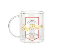 Fabulous Mug Verre Double Paroi - Certified Stepmum of the Year Family Mother-in-law - Tasse a Cafe et The Isotherme 330ml Effet Suspendu Anti-Brulure Imprime en France