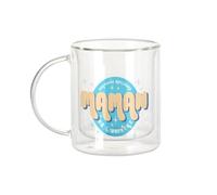 Fabulous Mug Verre Double Paroi - Certifiée meilleure Maman de l'univers Cercle Mère Famille - Tasse a Cafe et The Isotherme 330ml Effet Suspendu Anti-Brulure Imprime en France