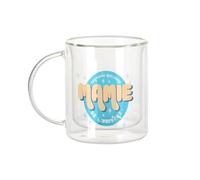 Fabulous Mug Verre Double Paroi - Certifiée meilleure Mamie de l'univers Cercle Grand Mere Famille - Tasse a Cafe et The Isotherme 330ml Effet Suspendu Anti-Brulure Imprime en France