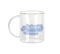 Fabulous Mug Verre Double Paroi - Certifiée meilleure Pediatre de l'univers Hopital Medecin Docteur - Tasse a Cafe et The Isotherme 330ml Effet Suspendu Anti-Brulure Imprime en France