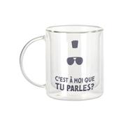 Fabulous Mug Verre Double Paroi - C'est à Moi que tu parles ? Taxi Driver Film - Tasse a Cafe et The Isotherme 330ml Effet Suspendu Anti-Brulure Imprime en France