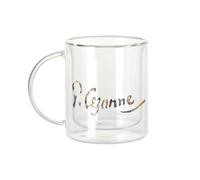 Fabulous Mug Verre Double Paroi - Cezanne Signature Impressionisme Peinture Célèbre 1900 - Tasse a Cafe et The Isotherme 330ml Effet Suspendu Anti-Brulure Imprime en France