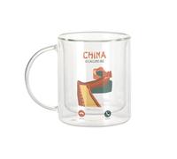 Fabulous Mug Verre Double Paroi - China Is Calling Me Great Wall Heritage - Tasse a Cafe et The Isotherme 330ml Effet Suspendu Anti-Brulure Imprime en France
