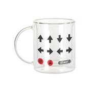Fabulous Mug Verre Double Paroi - Code Triche Jeux Vidéo Retro Gaming Vintage - Tasse a Cafe et The Isotherme 330ml Effet Suspendu Anti-Brulure Imprime en France