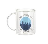 Fabulous Mug Verre Double Paroi - Concerts are my Cardio Music Musician Concert - Tasse a Cafe et The Isotherme 330ml Effet Suspendu Anti-Brulure Imprime en France